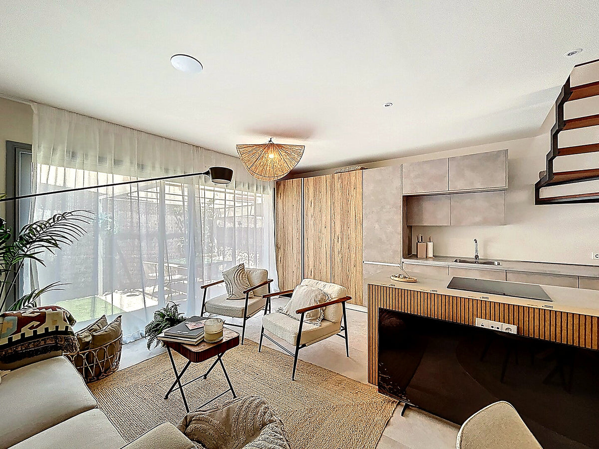 Open-plan living and dining room